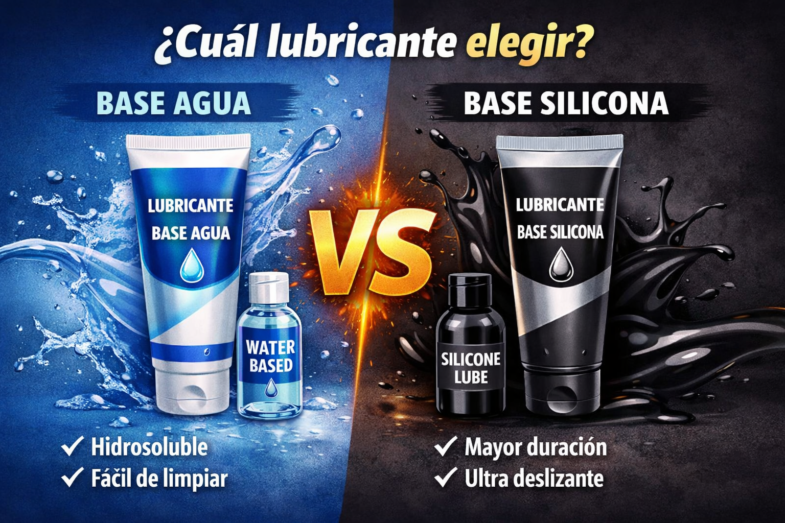 Lee más sobre el artículo ¿Lubricante de agua o silicona? Cuál usar y cuándo